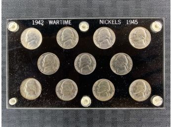 Lot Of (11) Wartime Silver Jefferson Nickels Uncirculated 1941 -1945