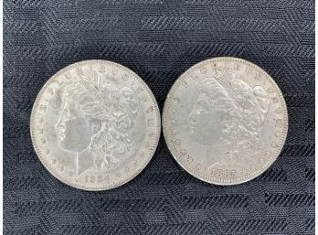 Lot Of 2 Morgan Silver Dollars 1884 & 1885