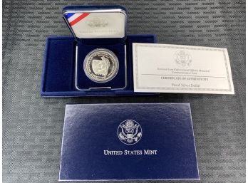 1997 National Law Enforcement Officers Memorial Proof Silver Dollar 90% Silver