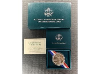 1996 National Community Service Uncirculated Silver Dollar