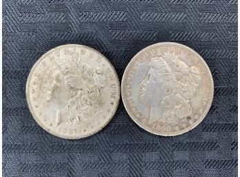 Lot Of (2) Morgan Silver Dollars 1887-O And 1890-S