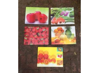 Set Of 5 Fruit And Cheese Cutting Board
