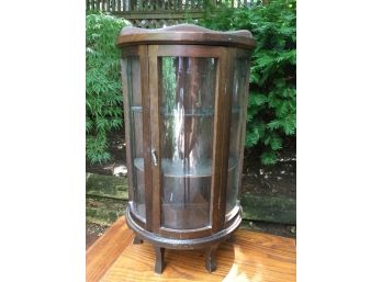 Vintage Small Freestanding Wooden Curio Display Cabinet
