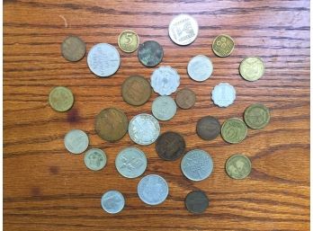 Treasure Trove - Vintage Mostly Israeli Coins In Small Leather Coin Pouch