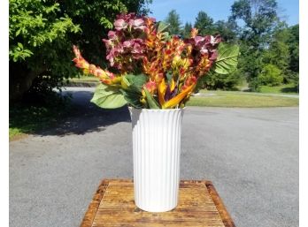 Large Vintage Vase And Faux Floral