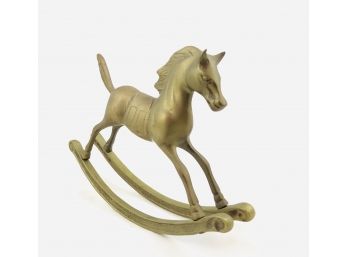 Vintage Brass Rocking Horse Figurine Or Paper Weight