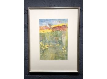Original Elisa Khachian Watercolor Titled Flower Farm