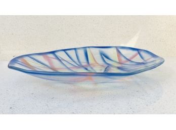 LARGE Studio Glass Platter Or Charger Signed