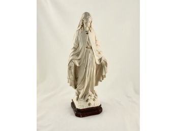 Vintage Chalkware Sculpture Of Mary - Made In France