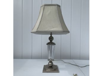 Waterford Crystal Lamp With Silk Shade