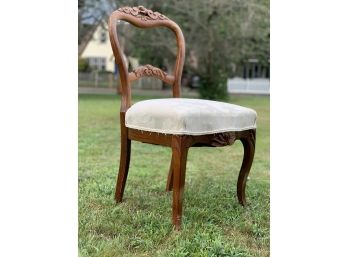 Victorian Inspired Upholstered Side Chair