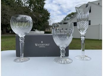 New Set Of 3 Irish Cut Crystal Stemware