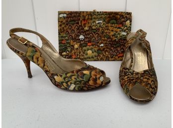 Vintage Sling Back Pumps From Saks Fifth Avenue With Matching Clutch