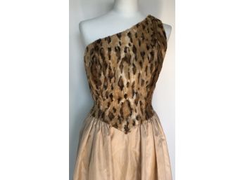 1980s Handmade Faux Cheetah Print Dress Cavewoman Costume Small
