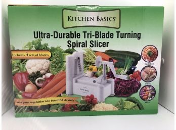 Kitchen Basics Tri-Blade Spiral Slicer New In Box