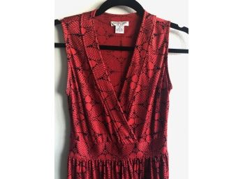 Nieves Lavi Anthropologie Silk Red Dress Size 4, Like New