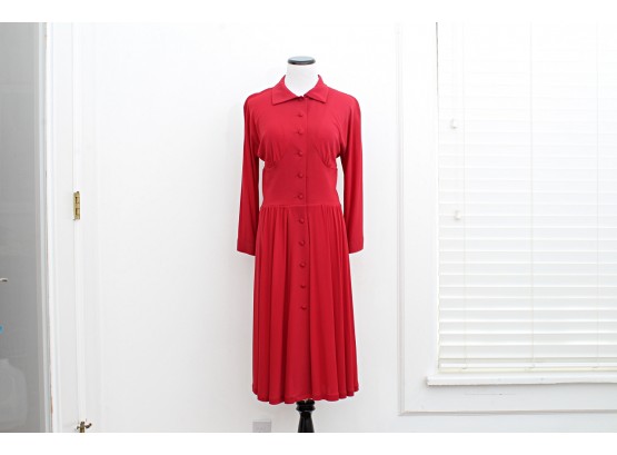Philosophy Di Alberta Ferretti Red Button Front Dress