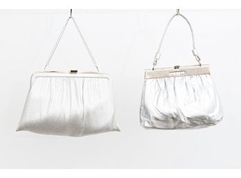 Miss Lewis & Ande Silver Metallic Evening Bags