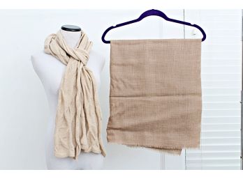Two Beige Cashmere Scarves