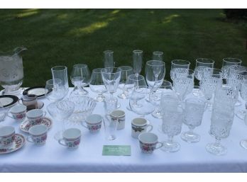 Table Full Of Glassware, China And Crystal