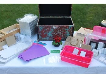 Table Full Of Boxes And Bags For Jewelry Making