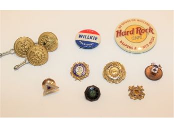 Vintage Mixed Lot Pins & Buttons, Political, Organizations Etc....