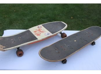 2 Great Rare Vintage 80's Stakeboards By Airwalk Hot Chili & Nash Redline Skate Or Die Concave Boards