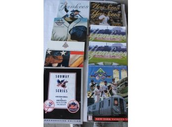 9 New York Yankees Programs Etc. Including Subway Showdown, 2001 World Series Program & More