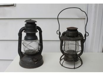 Vintage Dietz Vesta & Dietz Wizard Railroad Lanterns