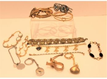 Vintage Mixed Lot Ladies Costume Jewelry Bracelets (1 GF & Onyx)