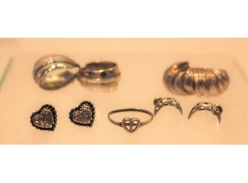 Vintage Mixed Lot Of Sterling Silver Jewelry