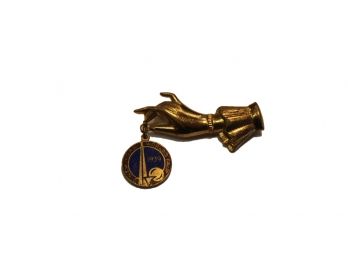 Vintage 1939 New York World's Fair Gold Plated Trylon/Perisphere Hand Pin Lot #2