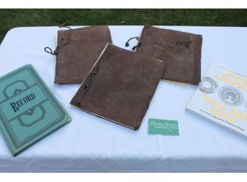 Collection Of Three Felt Bound Moby Dick Scripts With Bonus Vintage Ledger And You Are Here Book