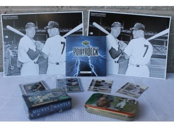 N.Y. Yankees Baseball Card Lot Including Mickey Mantle, Don Mattingly & Bonus Daily News Photos