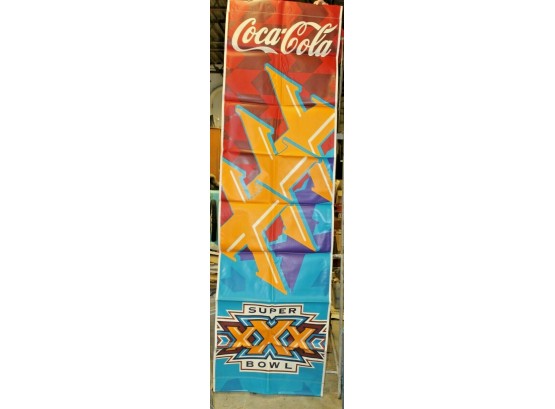 Large Limited Edition Vinyl 29' X 102' Coca-cola Super Bowl XXX Banner Used At The Super Bowl 1996 With COA