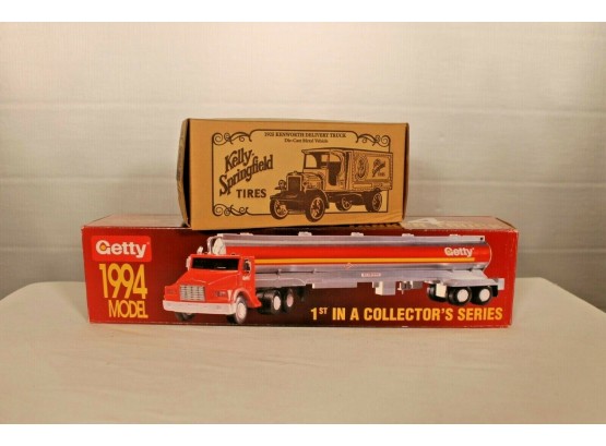 1994 Getty Toy Tanker & 1925 Kenworth Delivery Truck Kelly Springfield Tires By Ertl Die-cast Collectibles