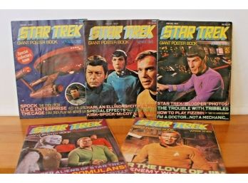 1976-77 Star Trek Giant Poster Books - Voyage One, Two, Three, Four And Seven