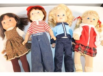 Lot Of 4 Dolls By Fisher-price My Friends Mikey & Mandy. Tomy Kimberly & 1986 Playmates Doll