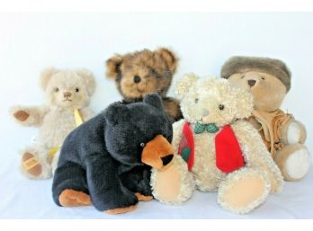 Mixed Lot Of Collectible Stuffed Bears From Bearland, Kellytoy, Merry Thought England, K&M Industries Etc.