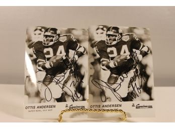 Pair Of 5' X 7' Super Bowl XXV MVP Ottis Anderson Autographed Glossy Photo's