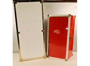 2 Tall Vintage Metal Doll Accessorie Cases