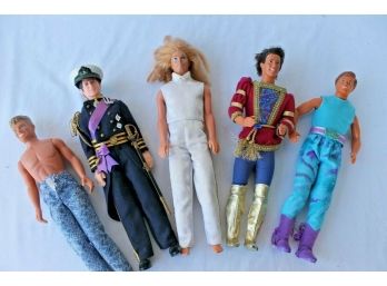 Lot Of 5 Ken Doll's With Prince Charles, Disney Etc.