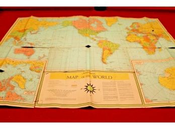 Large Universal Map Of The World Book Enterprises 1958 Edition - Really Cool Map
