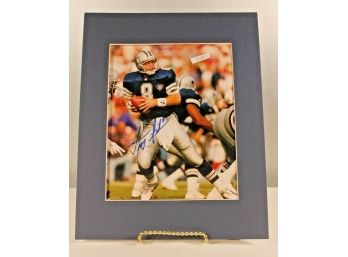 Matted 8' X 10' Glossy Photo Autographed By Dallas Cowboy's Troy Aikman #8