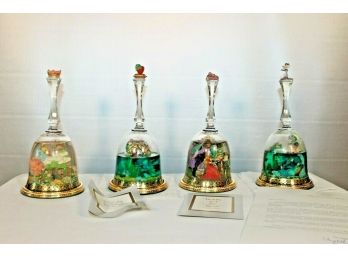 Lot Of Four Disney Magical Bells Collection By Janet Lunger - Tesori Porcelain - From Danbury Mint