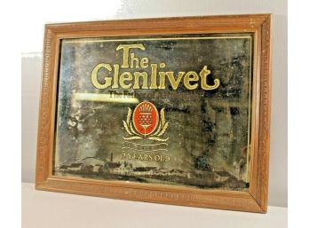 Vintage Glenlivet 12 Year Old Scotch Bar Mirror - The Father Of All Scotch