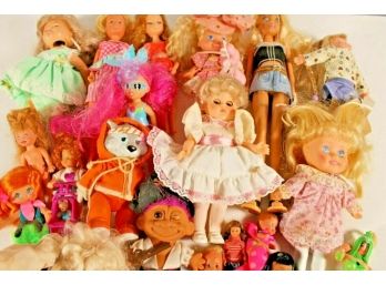 Large Collection Of Vintage And Collectible Dolls & Toy Figure's - Brats, Trolls, Strawberry Shortcake Etc