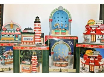 Coca-cola Town Square Collection With Speedy Burger, Polar Palace, Lighthouse Point Snackbar & Town Bandstand