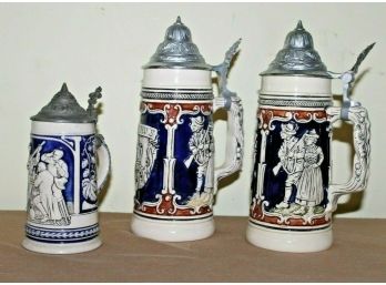 Selection Of Three Ceramic Stein's - Made In Germany