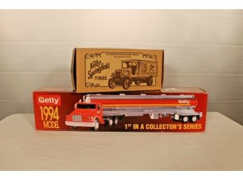 1994 Getty Toy Tanker & 1925 Kenworth Delivery Truck Kelly Springfield Tires By Ertl Die-cast Collectibles